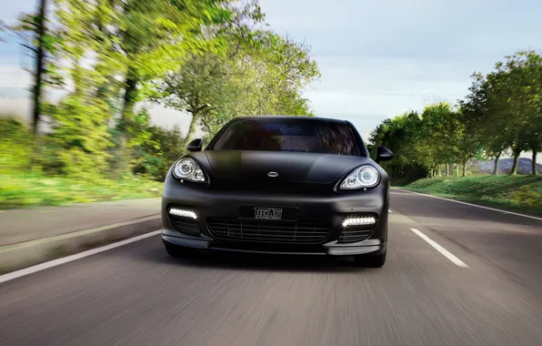 Black, tuning, Porsche, in motion, techart, porsche panamera