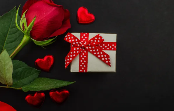 Picture gift, chocolate, roses, candy, hearts, red, red, love