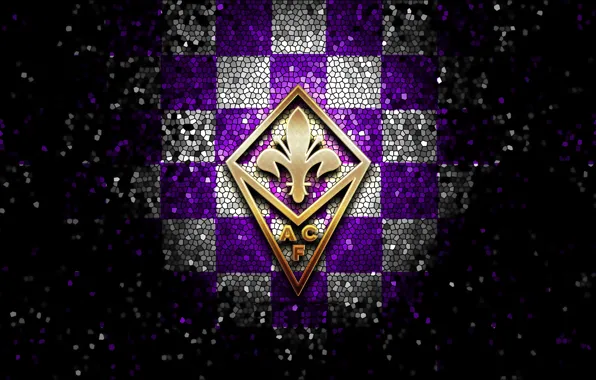 Wallpaper, sport, logo, football, glitter, checkered, Fiorentina