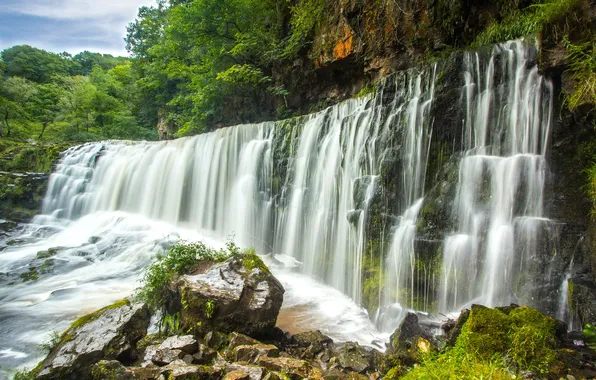 Picture river, water, waterfall, stream