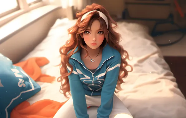 Picture girl, redhead, ai art