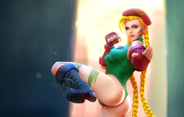 Ass, chest, girl, art, fighter, Cammy, Street Fighter, Cammy White
