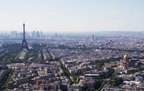 The sky, trees, street, tower, Paris, home, panorama, Paris