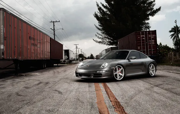 Road, auto, the sky, trees, 911, Porsche, sports car, Porsche 911