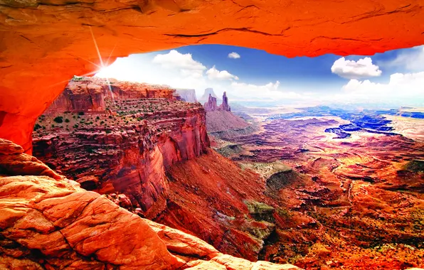 Mountains, canyon, USA, America, view