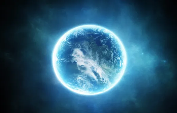 Picture light, blue, science fiction, planet