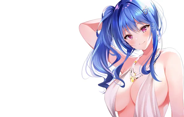 Picture girl, sexy, cleavage, long hair, dress, boobs, anime, beautiful