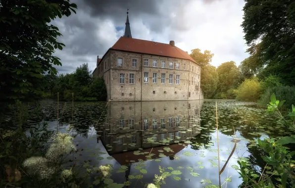 Castle, Burg, Reflections, North Rhine-Westphalia