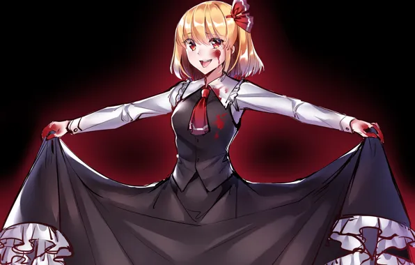 Blood, dress, girl, Touhou, Touhou