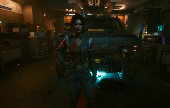 Machine, girl, garage, cyberpunk, cyberpunk 2077, panama
