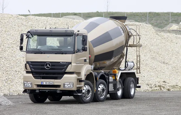 Stones, Mercedes-Benz, crushed stone, breed, four-axle, concrete mixer, Axor