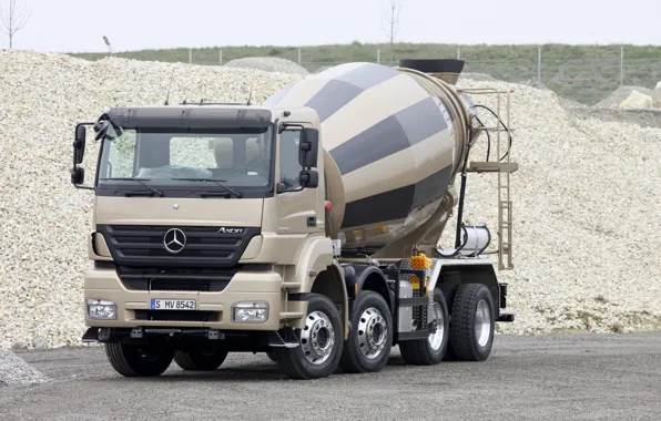 Picture stones, Mercedes-Benz, crushed stone, breed, four-axle, concrete mixer, Axor
