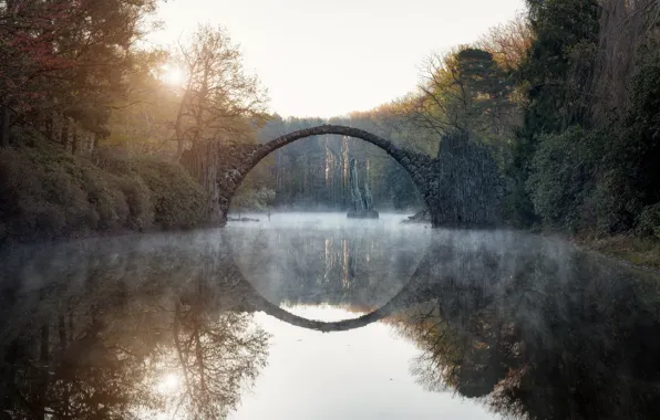 Picture bridge, river, morning