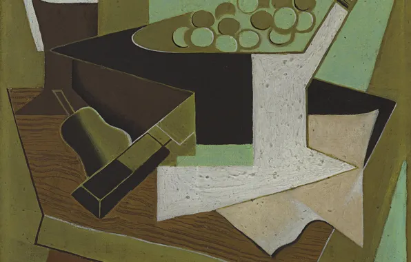 1920, Juan Gris, A bunch of grapes and pear