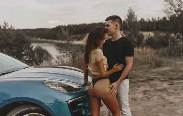 Machine, auto, ass, ass, girl, pose, panties, guy