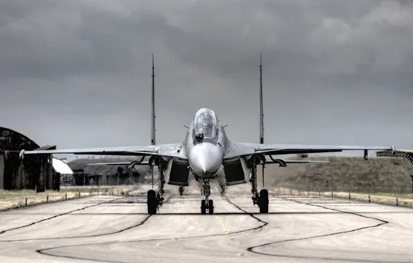 The airfield, Su-30, multi-role fighter, MKИ