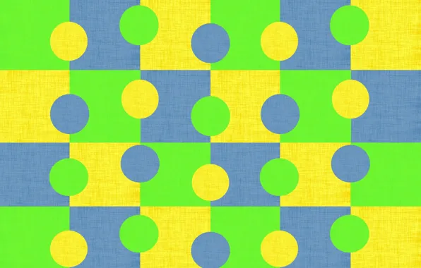 Circles, blue, yellow, bright, green, background, texture, geometry