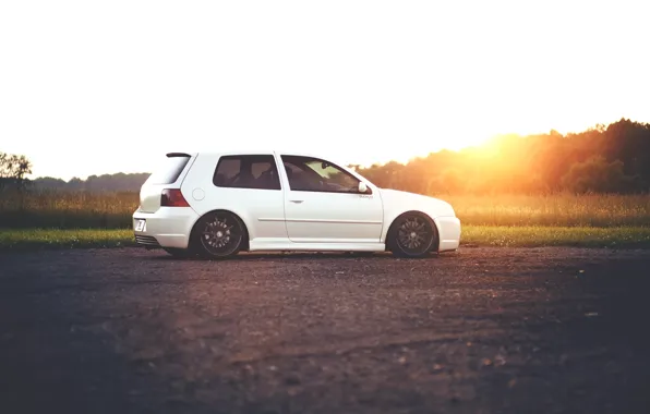 White, R32, Golf, Turbo, Mk4