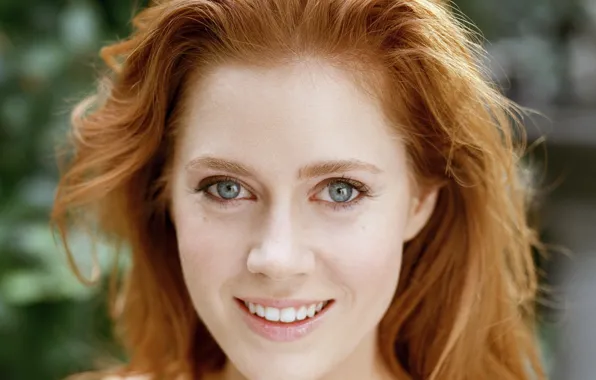 Girl, face, smile, actress, redhead, Amy Adams