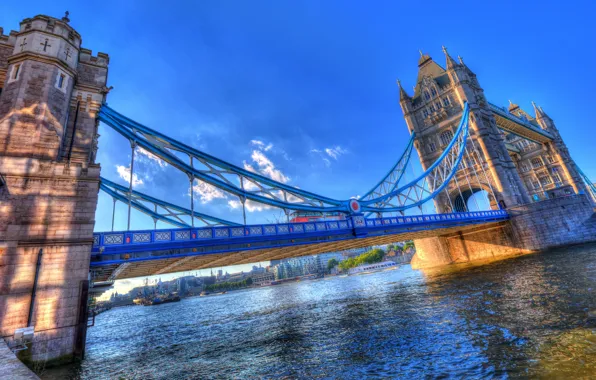 Picture bridge, river, England, HDR, Tower Bridge