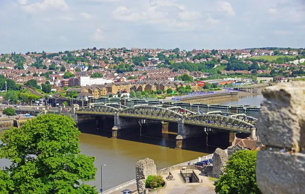Picture bridge, the city, river, photo, England, top, Rochester, Photography by andreisss
