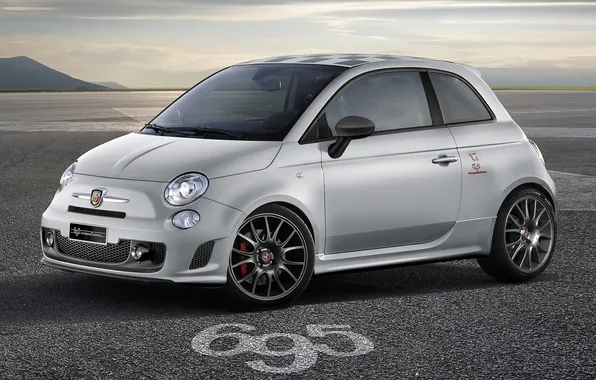 White, the sky, drives, 500, the front, Fiat, hatchback, Fiat