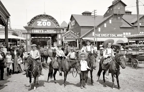 Picture children, retro, USA, zoo, output, 1904-the year