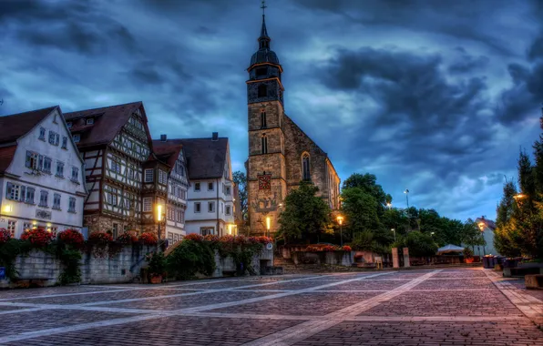 Picture flowers, building, home, Germany, area, Germany, the Church, Boeblingen