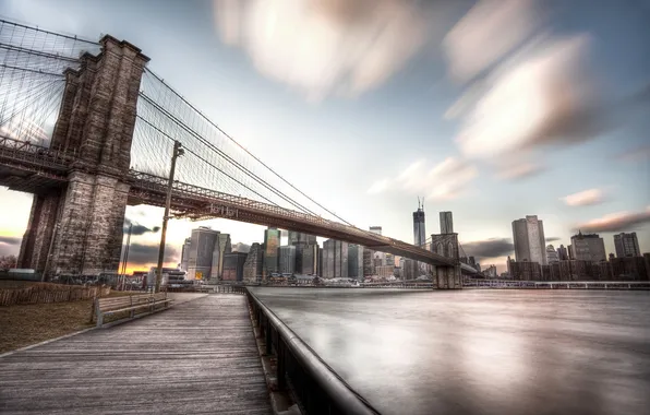 Picture United States, New York, Brooklyn Bridge, Dumbo