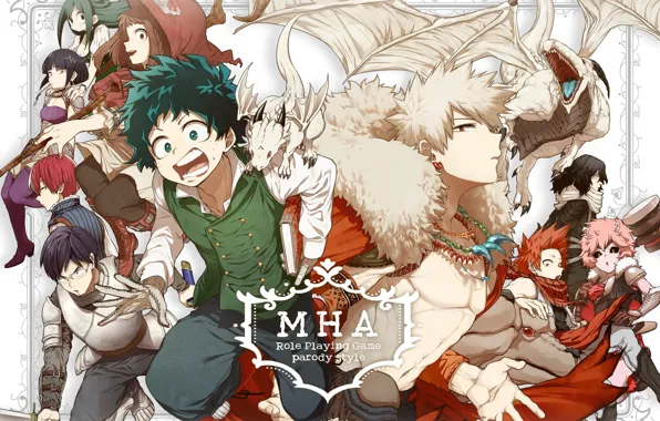 Anime, art, heroes, Boku no Hero Academy, My hero Academy