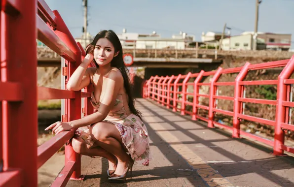 Picture summer, look, girl, face, figure, dress