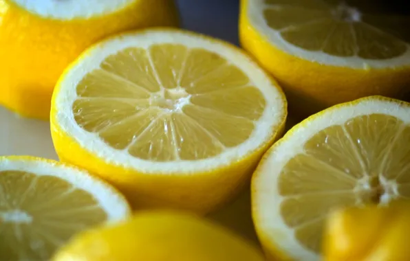 Fruit, citrus, halves, lemons