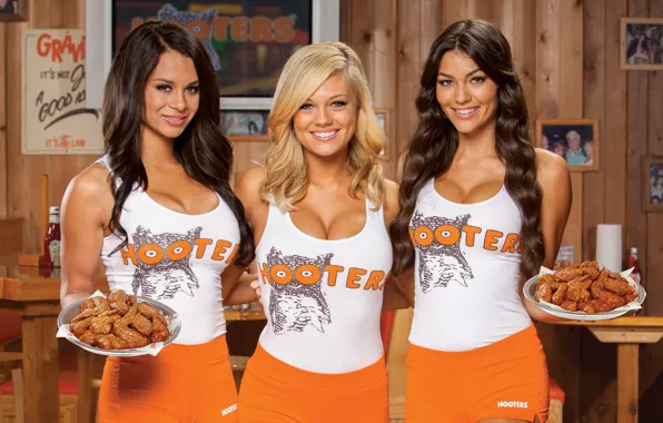 Picture Inc, hooters, Traditional uniform, Fried chicken wings, Advertising photo, Hooters of America