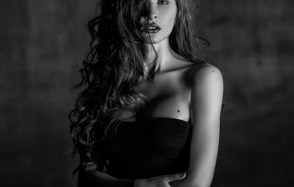 Model, black and white, Olesya, Pavel Mylnikov