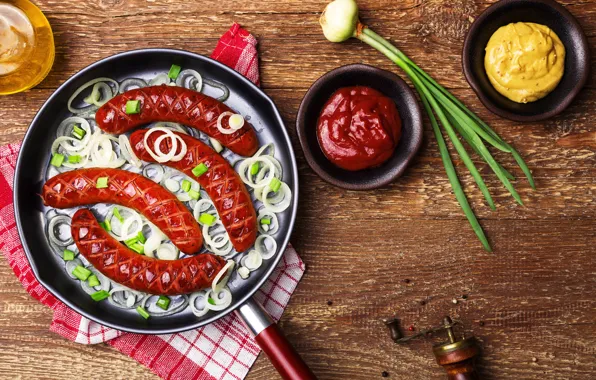 Oil, bow, Board, sauce, sausage, spices, sausage