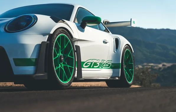 Picture supercar, close-up, Porsche 911 GT3 RS, Tribute to Carrera RS