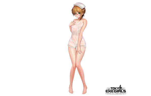 Picture girl, sexy, green eyes, boobs, anime, beautiful, short hair, pretty