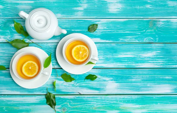 Picture lemon, tea, kettle, Cup, mint, Newfabrika