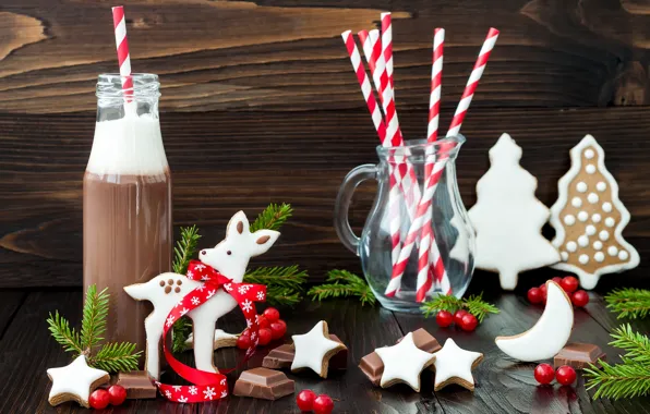 Holiday, chocolate, cookies, New year, Christmas, chocolate, decor, glaze