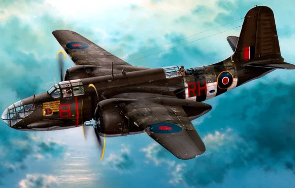 Picture war, art, painting, aviation, ww2, Douglas Boston Mk. IIIA