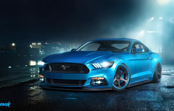 Picture blue, Mustang, Ford, Mustang, before, muscle car, Ford, blue