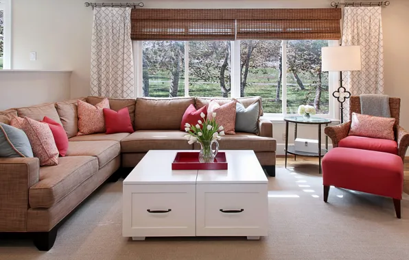 Picture design, photo, table, sofa, interior, living room