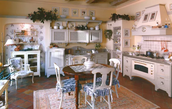 Interior, kitchen, design. house, Provence style