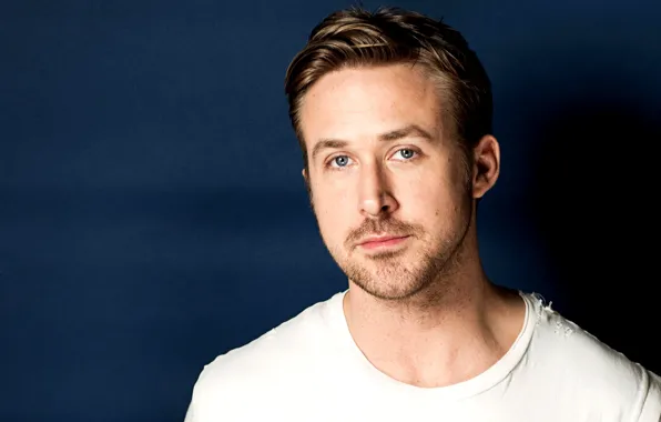Blue, face, background, actor, male, Ryan Gosling, Ryan Gosling