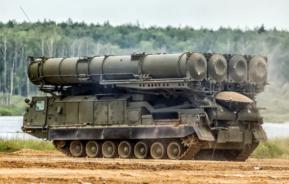 SAM, anti-aircraft missile system, Antey-300V, S-300V, Launcher 9А83