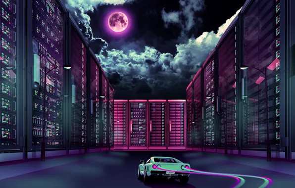 Download wallpaper Music, The moon, Neon, Machine, Ferrari, GTO, 288 ...