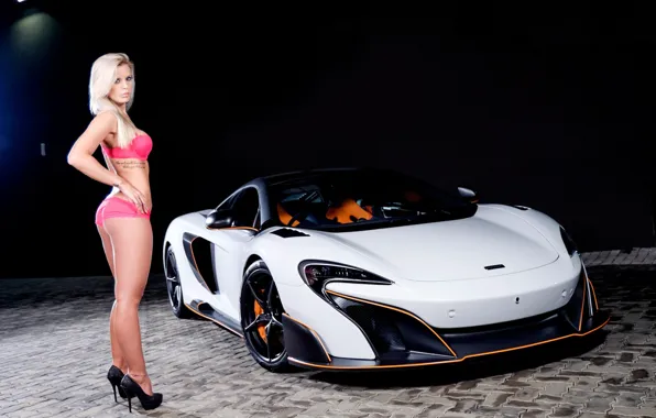 Auto, look, McLaren, tattoo, blonde, Erotic, beautiful girl