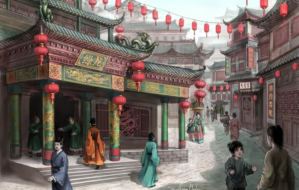 The city, street, China, Xue Yang, Rings of Destiny, Svetlana Darte