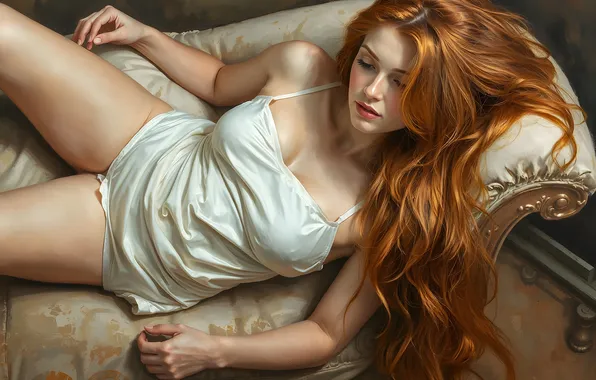 Picture girl, pose, imitation painting, AI art, neural network