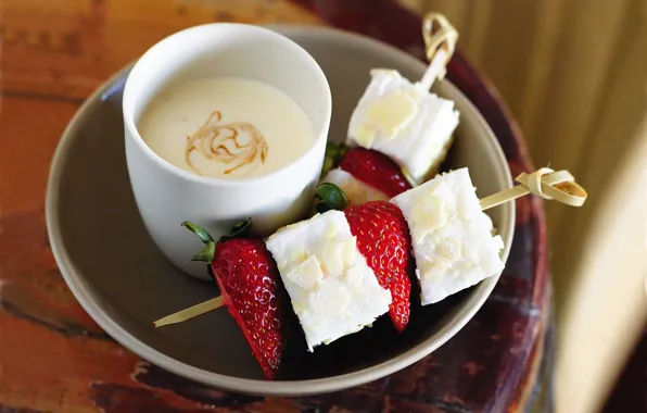 Picture coffee, strawberry, Cup, sweet